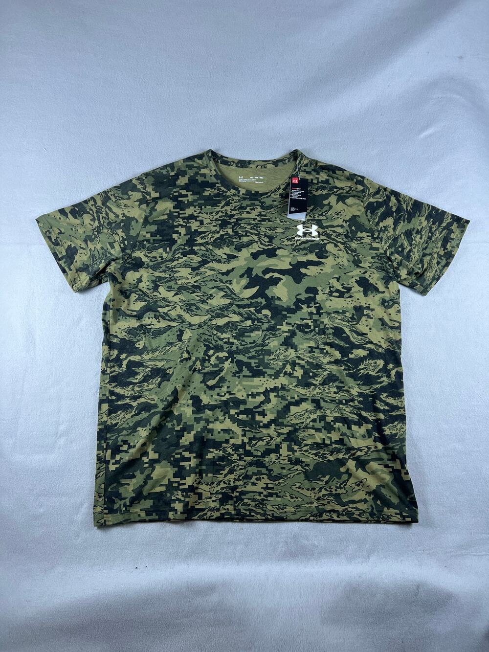 Under Armour ABC Camo Tee Mens 3XL Green HeatGear Loose Fit Pixelets Shirt NWT